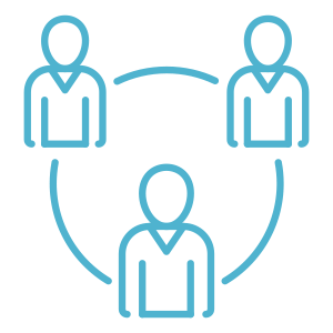 Group of connected people icon