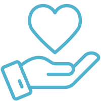 Icon of a hand holding a heart