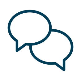 Two overlapping speech bubbles