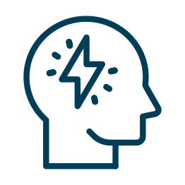 Head with lightening bolt in it