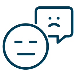 Upset face with speech bubble behind it